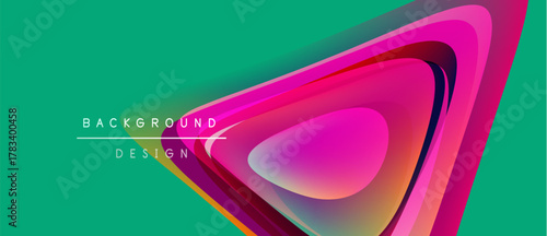 Vibrant abstract layers create dynamic background. Pink, purple, turquoise hues blend, forming modern design element. Smooth gradients dominate composition.