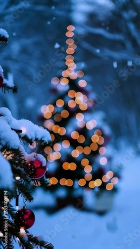 christmas tree in forest