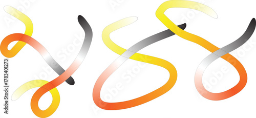 Abstract Swirling Ribbons with Gradient Colors on White Background Keywords: abstract, art, background, bright, color, colorful, design, digital, element, fluid, gradient, graphic, illustration