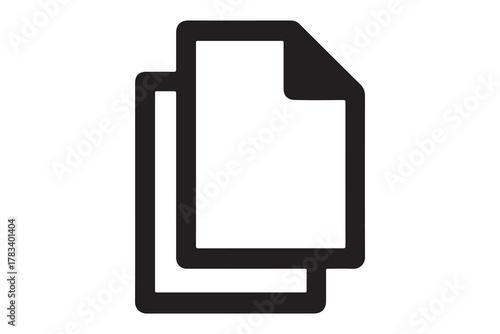 Minimalist icon illustration depicting duplicate documents or files with clean design