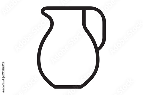 Minimalist Pitcher Outline Vector Illustration for Drink Presentation and Graphic Design
