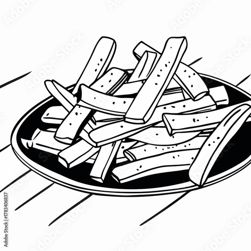 커피와 피자 모멘트 - 미니멀 라인 일러스트 세트 EPS10, 따뜻한 일상 컴포트와 브루 & 슬라이스, 휘게 바이브 컬렉션