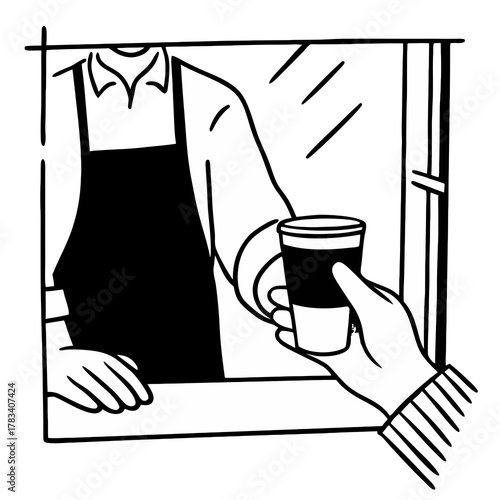 Cozy Coffee & Pizza Moments - Minimal Line Illustration Set EPS10, Warm Everyday Comfort with Brews and Slices, Hygge Vibes Collection