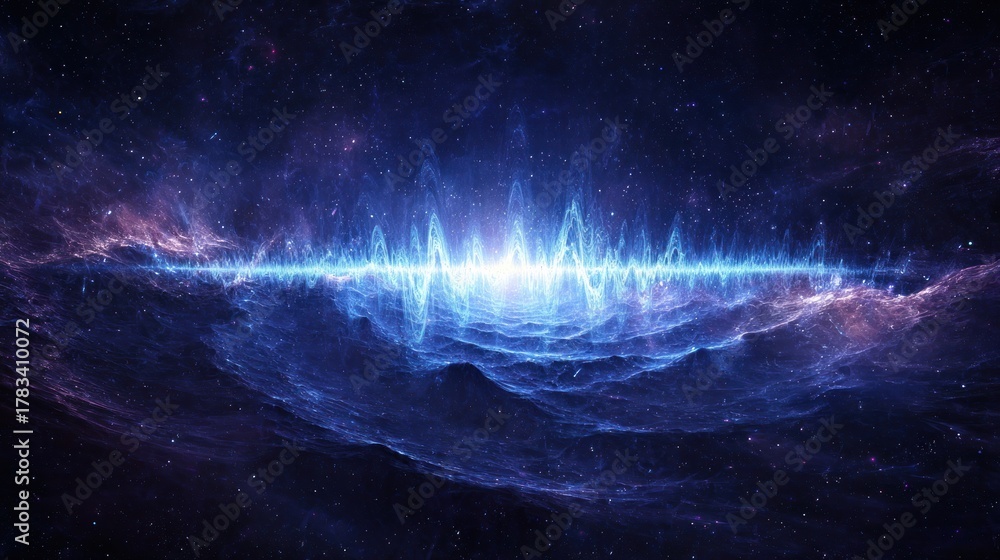 Fototapeta premium Exploring cosmic waves and vibrations outer space digital art nebula abstract ethereal beauty