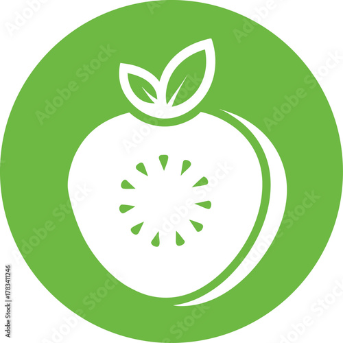 Silhouette kiwi glyph icon with subtle seed ring inside, fresh fruit vector isolated on white