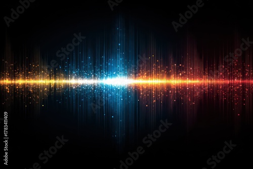 Sound wave visualization digital art abstract background colorful spectrum dark environment modern concept