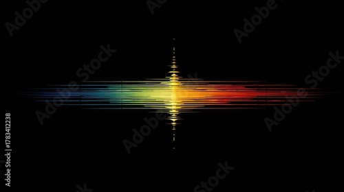 Vibrant soundwave visualization digital art abstract composition dark background artistic perspective audio representation