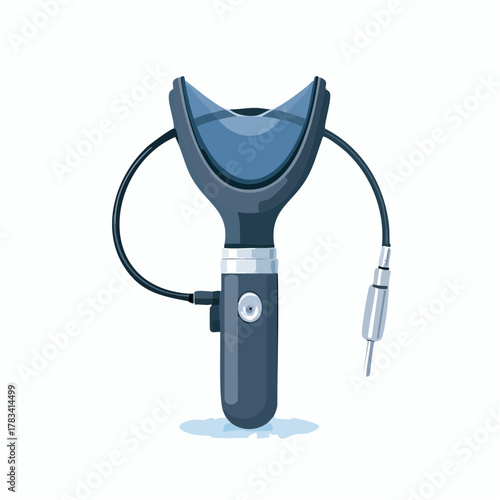 Vector illustration of an otoscope medical tool with a white background