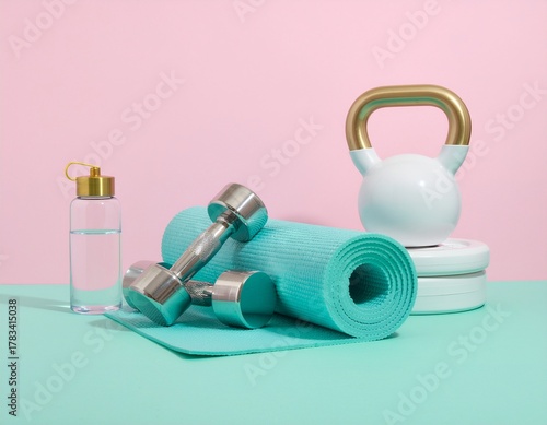 exercise equipment for training at home or in a studio or fitness center.