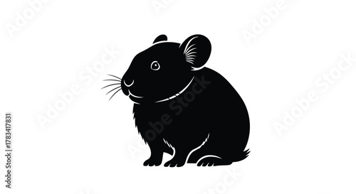 Vector illustration of black hamster illustration