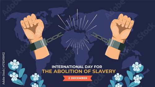 International Day for the Abolition of Slavery Flyer illustration