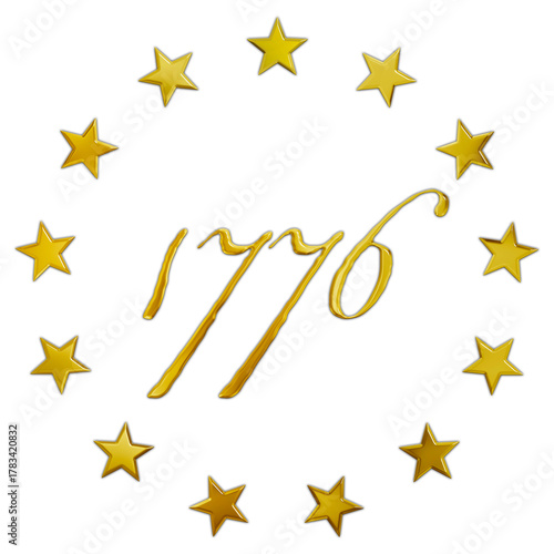 US fantasy badge for the 250th anniversary of the history of the United States of America 2026, illustration