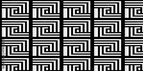 Modern abstract square line seamless pattern background. Seamless vintage design for banner and fabric geometric art. Minimal line Seamless geometric pattern with shapes. Decoration and maze ornament.