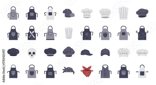 Chef Hats and Aprons Culinary Uniforms Collection.