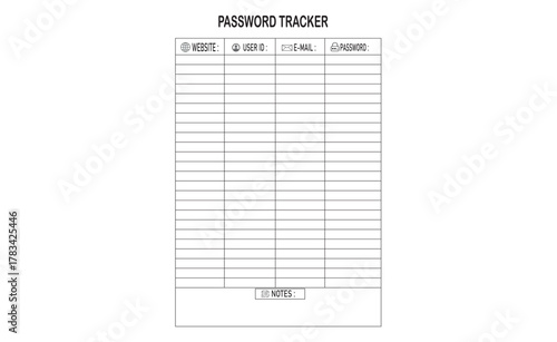 password book interior template design