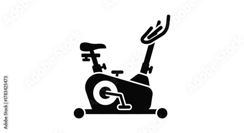 Stationary exercise bike icon for fitness, cardio, workout, and health concepts. indoor cycling equipment for gyms, home fitness, and athletic training.