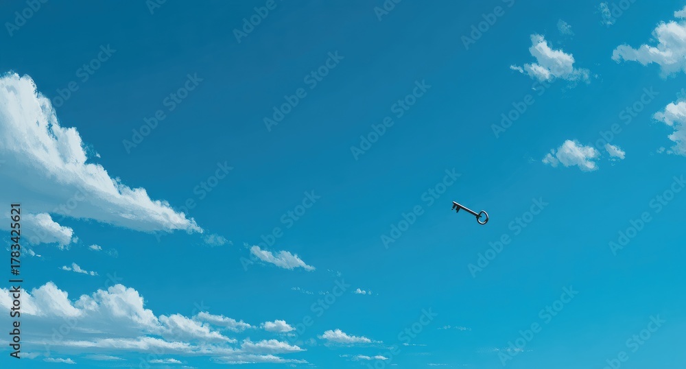 Fototapeta premium Blue Sky Airplane Cloudscape.