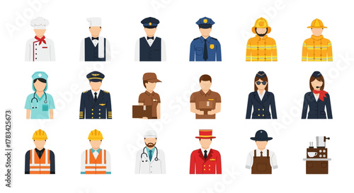 Diverse Occupations A Collection of Professional Avatars.