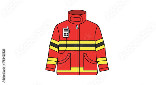 Illustration of a Firefighters Protective Turnout Coat.
