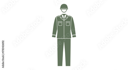Military Uniform Illustration Symbol of Service and Duty.