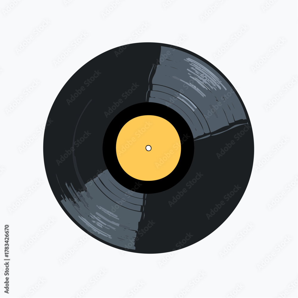 Obraz premium Vinyl record illustration isolated on white background for music concepts