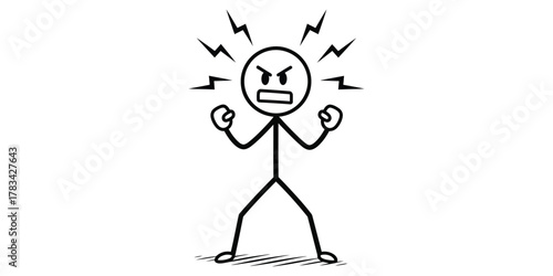 Angry Stick Figure Illustration of a Frustrated Person