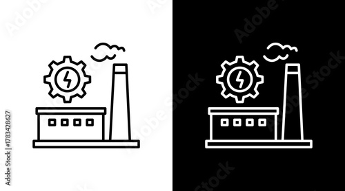 Electrical Industry  White Icon Set Design