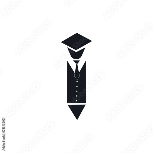 Degree hat icon successful student with graduate suit degree holder student icon