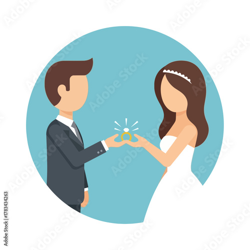 Man places ring on woman's finger wedding marriage love commitment.