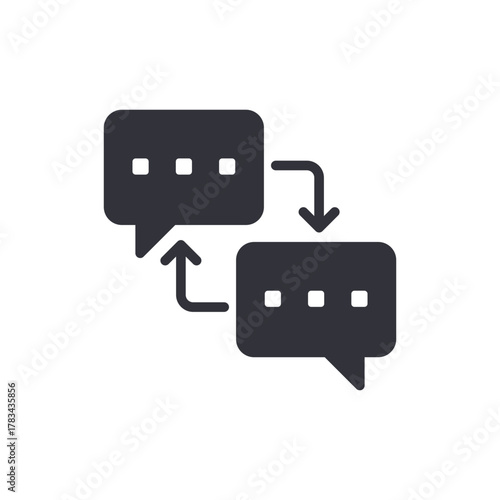 Message Exchange Graphic Icon With Arrow Loop Symbol