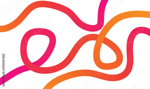 Colorful wavy lines abstract pattern on white background element