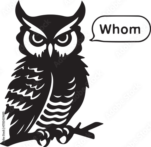 Owl saying whom, a humorous play on words