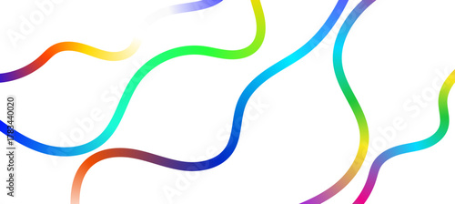 Abstract colorful flowing lines create a mesmerizing pattern, their vibrant hues dancing against a clean backdrop. A celebration of artistry.