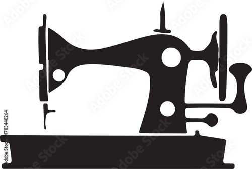 Black silhouette of an old sewing machine
