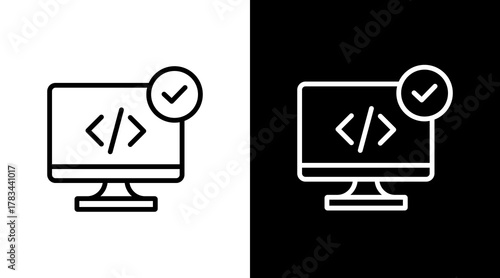 Software Testing  White Icon Set Design