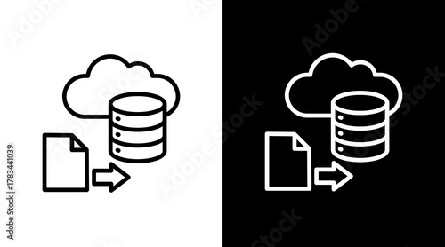 Data Migration  White Icon Set Design