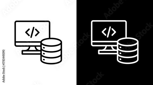 Backend Logic  White Icon Set Design