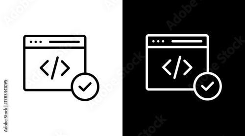 Code Validation  White Icon Set Design