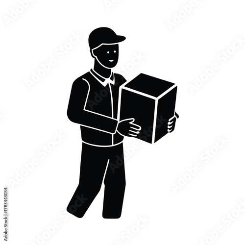 Ecommerce Delivery Man Box