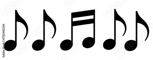 Music Notes Icon Pack. Minimalist Vector Symbols for Sound, Melody, and Musical Illustration