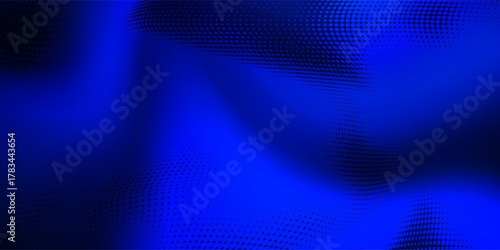 Dot white blue wave light screen gradient texture background. Abstract  technology big data digital background. 3d rendering.
