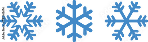 Snow Flake icon set. Minimalist winter symbols. Abstract geometric vector graphic element for New Year design. Crayon hand drawn snow flake collection. Isolated linear snow flake pictogram collection.