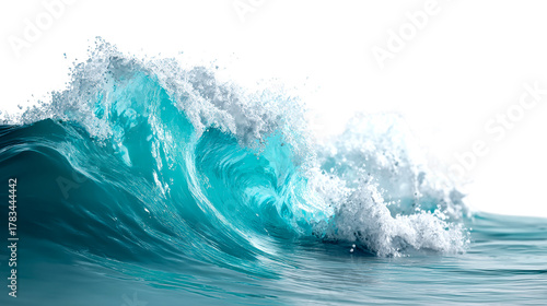 Fototapeta Naklejka Na Ścianę i Meble -  Turquoise Ocean Wave Cresting and Breaking