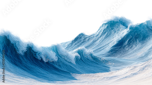 Fototapeta Naklejka Na Ścianę i Meble -  Crashing Ocean Waves with White Background