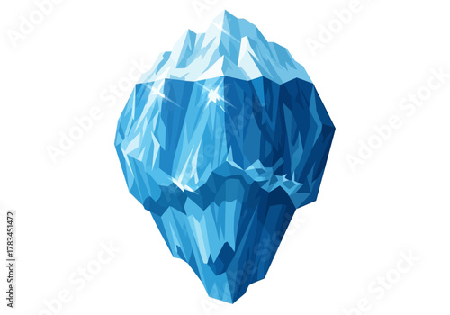 Cartoon Iceberg with Sharp Edges and Blue Tones
