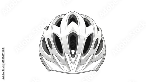 A white bicycle helmet with ventilation holes