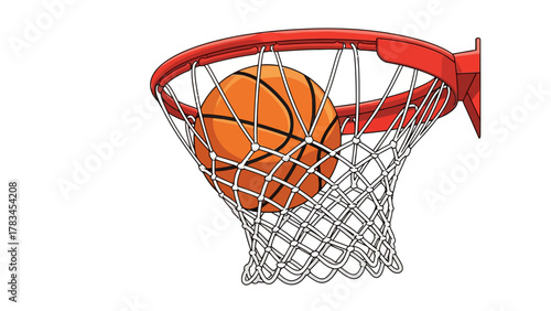 Basketball going through net