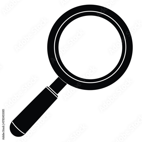 magnifying glass icon on white