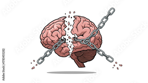 Broken brain with chains