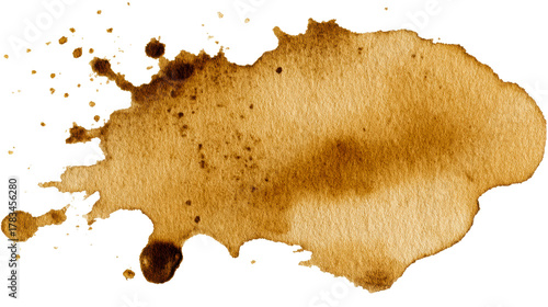 Brown Coffee Stain on White Paper Texture